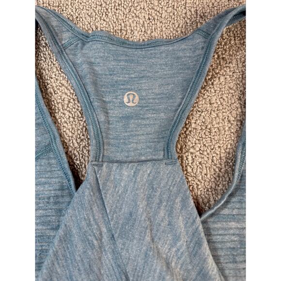 Women's Blue Racerback Tank Top - Picture 4 of 7